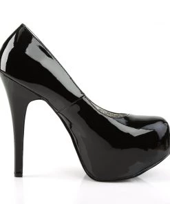 Pleaser Direct Larger Size Shoes Teeze 06W Wide Fitting Black Patent Platforms