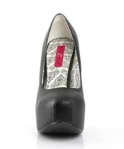 Pleaser Direct Larger Size Shoes Teeze 06W Wide Fitting Black Matte Platforms