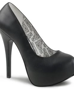 Pleaser Direct Larger Size Shoes Teeze 06W Wide Fitting Black Matte Platforms