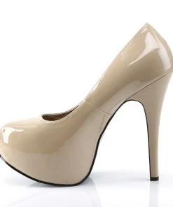 Pleaser Direct Teeze 06W Wide Fitting Cream Patent Platforms