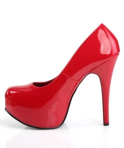 Pleaser Direct Larger Size Shoes Teeze 06W Wide Fitting Red Patent Platforms