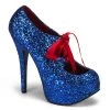 Pleaser Direct Teeze 10G Blue Glitter Platforms