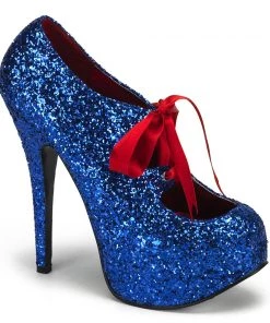 Pleaser Direct Teeze 10G Blue Glitter Platforms