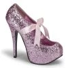 Pleaser Direct Teeze 10G Pink Glitter Platforms