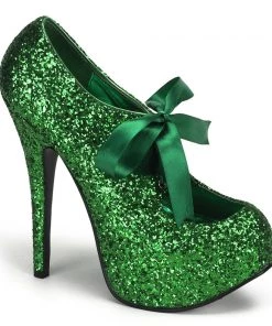 Pleaser Direct Teeze 10G Green Glitter Platforms Larger Size Shoes
