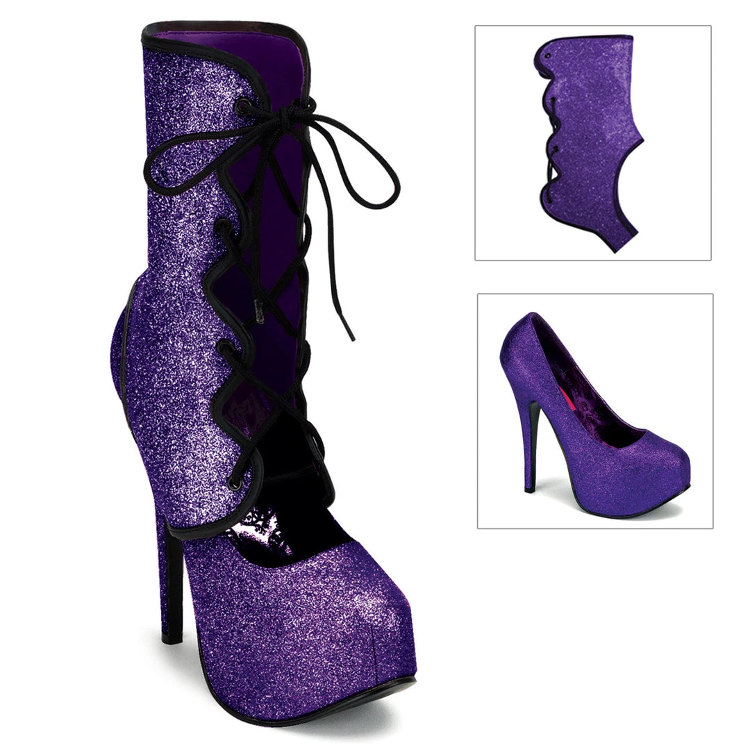 Pleaser Direct Larger Size Shoes Teeze 31G Purple Glitter Platforms With Detachable Shaft 1 Pleaser Direct Larger Size Shoes Teeze 31G Purple Glitter Platforms With Detachable Shaft