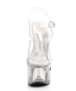 Pleaser Direct Tipjar 708-2 Clear Platforms Larger Size Shoes