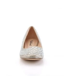 Pleaser Direct Treat 06 Nude Rhinestone Ballet Flats
