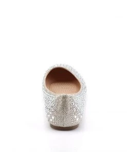 Pleaser Direct Treat 06 Nude Rhinestone Ballet Flats