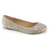 Pleaser Direct Treat 06 Nude Rhinestone Ballet Flats