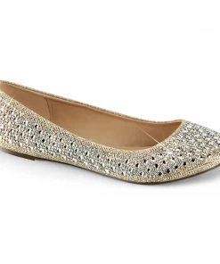 Pleaser Direct Treat 06 Nude Rhinestone Ballet Flats