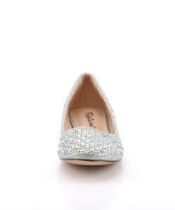 Pleaser Direct Treat 06 Silver Rhinestone Ballet Flats