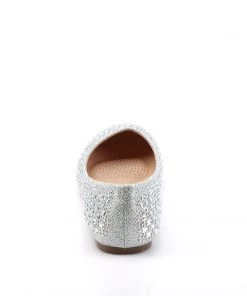 Pleaser Direct Treat 06 Silver Rhinestone Ballet Flats