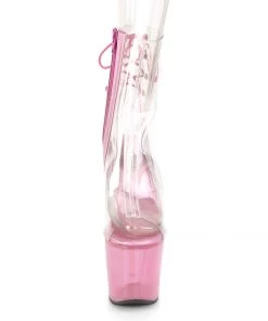 Pleaser Direct Unicorn 1018C Clear And Pink Boots