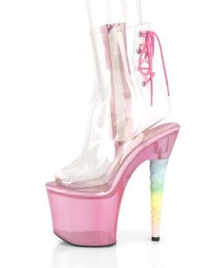 Pleaser Direct Unicorn 1018C Clear And Pink Boots