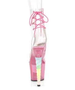 Pleaser Direct Unicorn 1018C Clear And Pink Boots