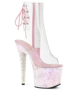 Pleaser Direct Glitter Shoes Unicorn 1018C Pink Glitter Boots