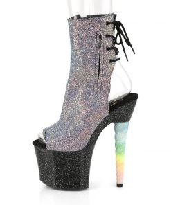 Pleaser Direct Glitter Shoes Unicorn 1018G Black And Purple Glitter Ankle Boots 7 Pleaser Direct Glitter Shoes Unicorn 1018G Black And Purple Glitter Ankle Boots