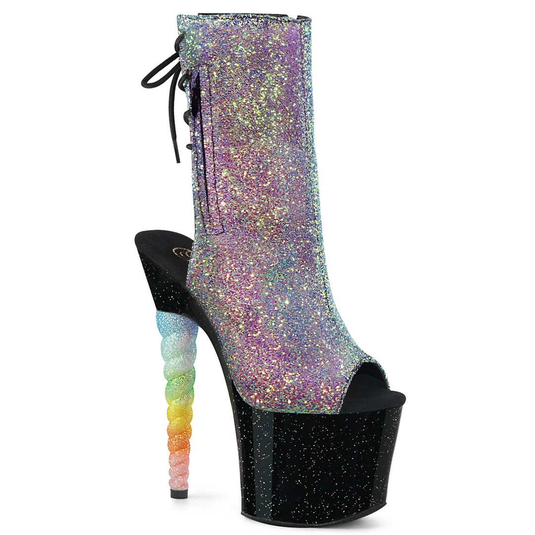 Pleaser Direct Glitter Shoes Unicorn 1018G Black And Purple Glitter Ankle Boots 1 Pleaser Direct Glitter Shoes Unicorn 1018G Black And Purple Glitter Ankle Boots