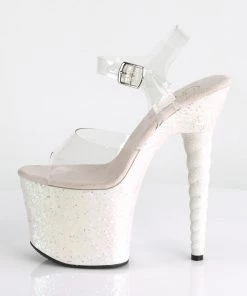 Pleaser Direct Unicorn 708LG Pink Glitter Heels