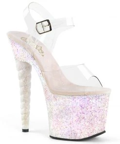 Pleaser Direct Unicorn 708LG Pink Glitter Heels
