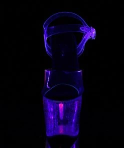 Pleaser Direct Unicorn 708MG Clear & Ombre Heel Platforms Platform Shoes