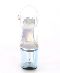 Pleaser Direct Glitter Shoes Unicorn 708T Blue Platform Heels