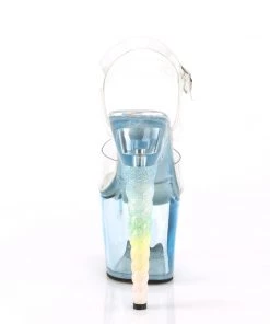 Pleaser Direct Glitter Shoes Unicorn 708T Blue Platform Heels