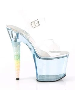 Pleaser Direct Glitter Shoes Unicorn 708T Blue Platform Heels
