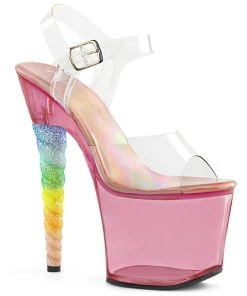 Pleaser Direct Glitter Shoes Unicorn 708T Pink Platform Heels