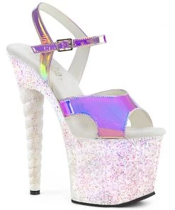 Pleaser Direct Glitter Shoes Unicorn 711LG Pink Glitter Heels