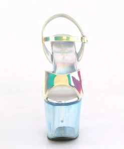 Pleaser Direct Glitter Shoes Unicorn 711 Blue Platform Heels