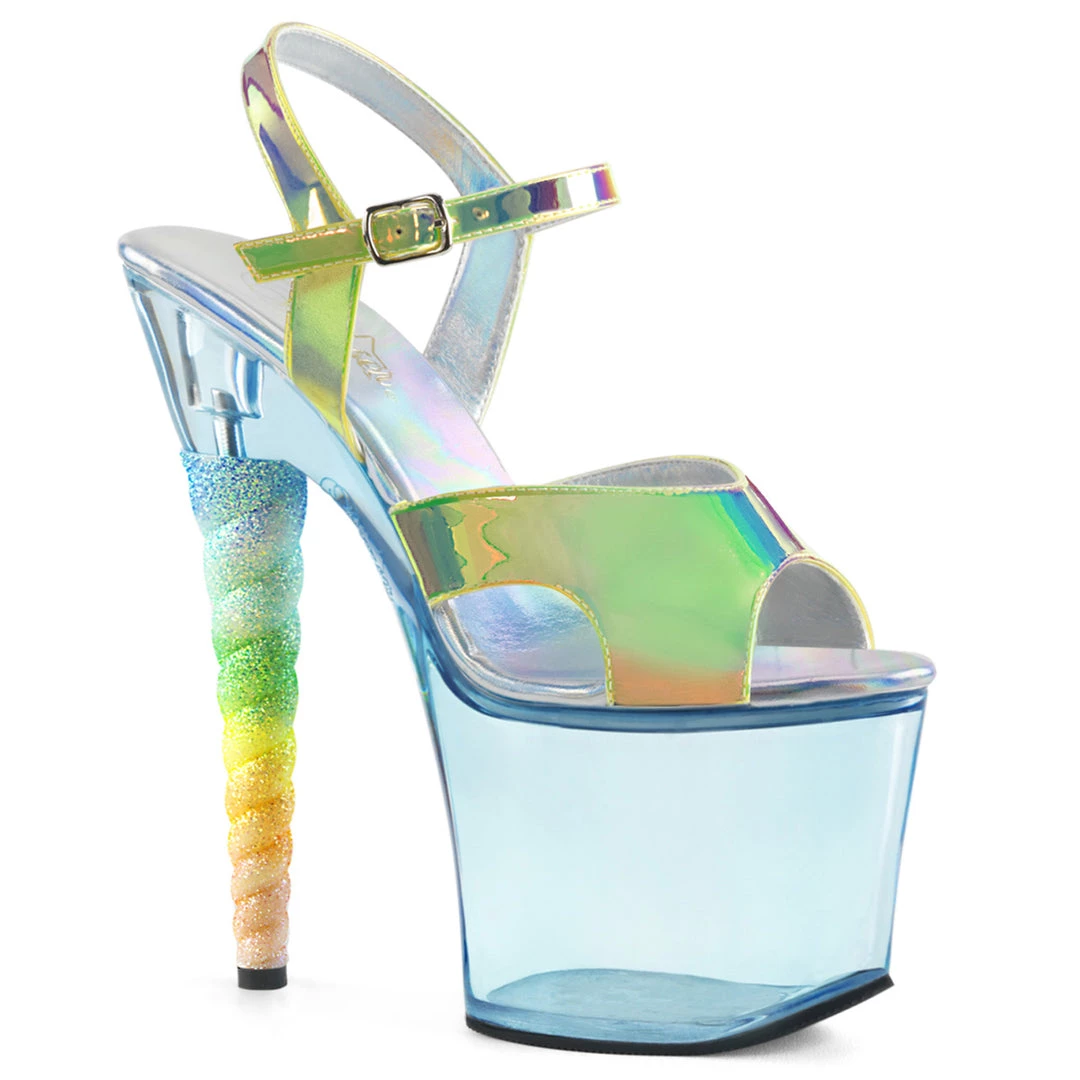 Pleaser Direct Glitter Shoes Unicorn 711 Blue Platform Heels 1 Pleaser Direct Glitter Shoes Unicorn 711 Blue Platform Heels