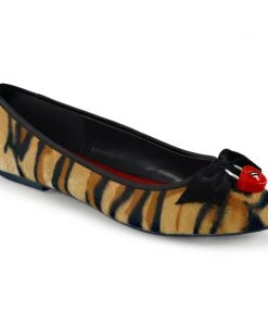 Pleaser Direct Vail 02 Tiger Print Ballet Flats Flats Shoes