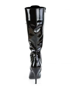 Pleaser Direct Larger Size Shoes Vanity 2020 Black Patent Lace Up Knee High Boots