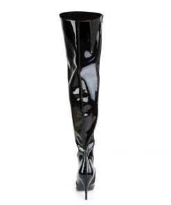 Pleaser Direct Vanity 3010 Black Patent Thigh High Boots Larger Size Shoes