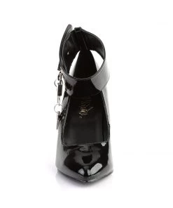 Pleaser Direct Larger Size Shoes Vanity 434 Black Patent Ankle Cuff Pumps