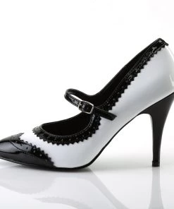Pleaser Direct Vanity 442 Black And White Spectator Heels Larger Size Shoes