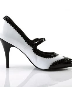 Pleaser Direct Vanity 442 Black And White Spectator Heels Larger Size Shoes