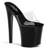 Pleaser Direct Xtreme 801 Black Patent & Clear Platforms