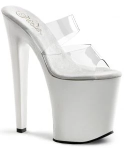 Pleaser Direct Xtreme 802 White Patent Platforms Larger Size Shoes