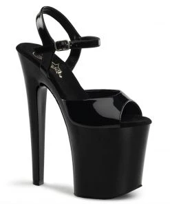 Pleaser Direct Xtreme 809 Black Patent Platform Heels