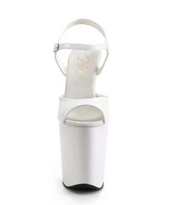 Pleaser Direct Xtreme 809 White Patent Platform Heels Larger Size Shoes