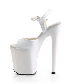 Pleaser Direct Xtreme 809 White Patent Platform Heels Larger Size Shoes