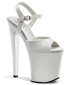 Pleaser Direct Xtreme 809 White Patent Platform Heels Larger Size Shoes