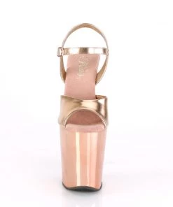 Pleaser Direct Xtreme 809TTG Rose Gold Chrome Glitter Platforms