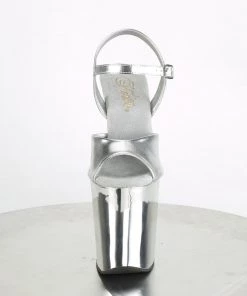 Pleaser Direct Xtreme 809TTG Silver Chrome Glitter Platforms