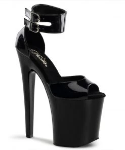 Pleaser Direct Xtreme 875 Black Patent Platform Heels